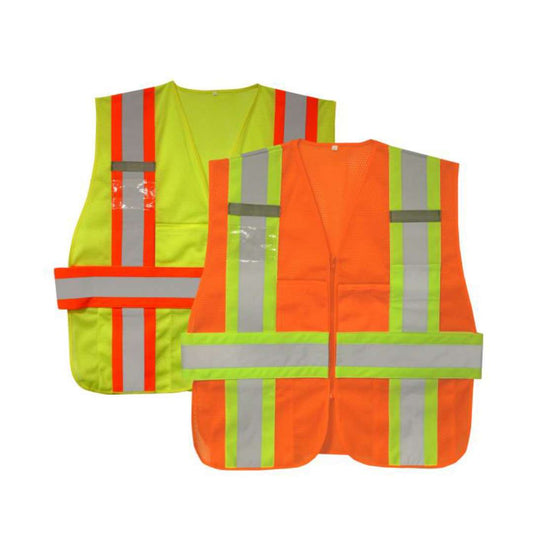 Cordova Safety VS291P2XL/5XL Class II Expandable Vest Three Outside Pockets, Three Pen Holders, Two Inside Pockets, Mic Tabs on Both Sides Clear Badge Holder,