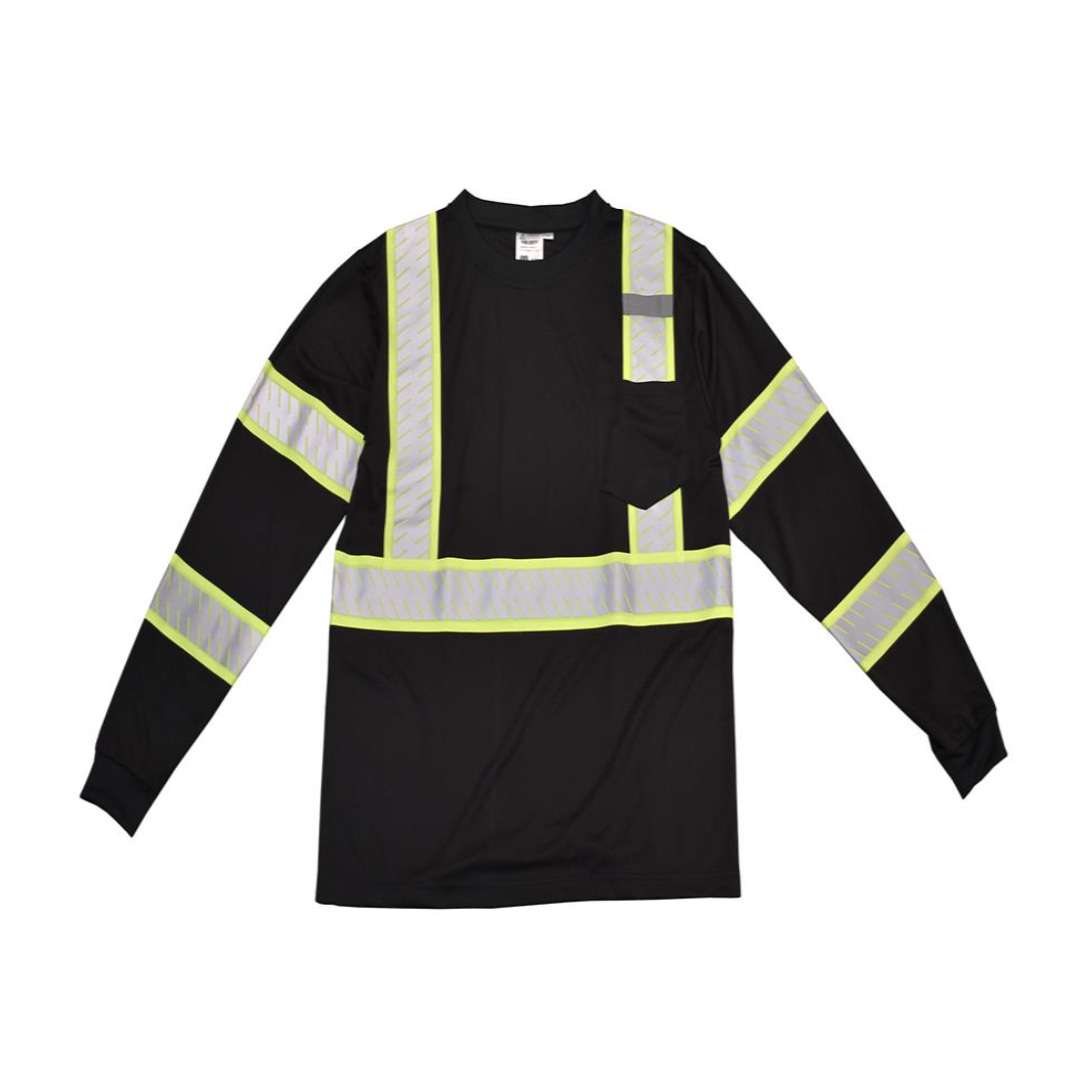 Cordova Safety VSB161L COR-BRITE®, NON-RATED, BLACK BIRDSEYE POLYESTER SHIRT, LONG SLEEVES, CHEST POCKET, ONE MIC TAB,