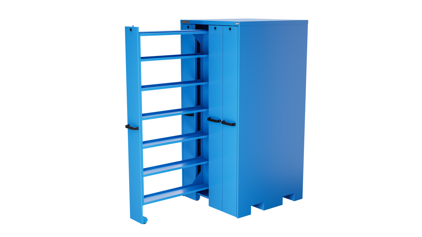 Champion Tool Storage VSC05-BB 4-Drawer Standard Depth Vertical Storage Cabinet VSC05 | 40"W x 84"H x 41"D, Bright Blue
