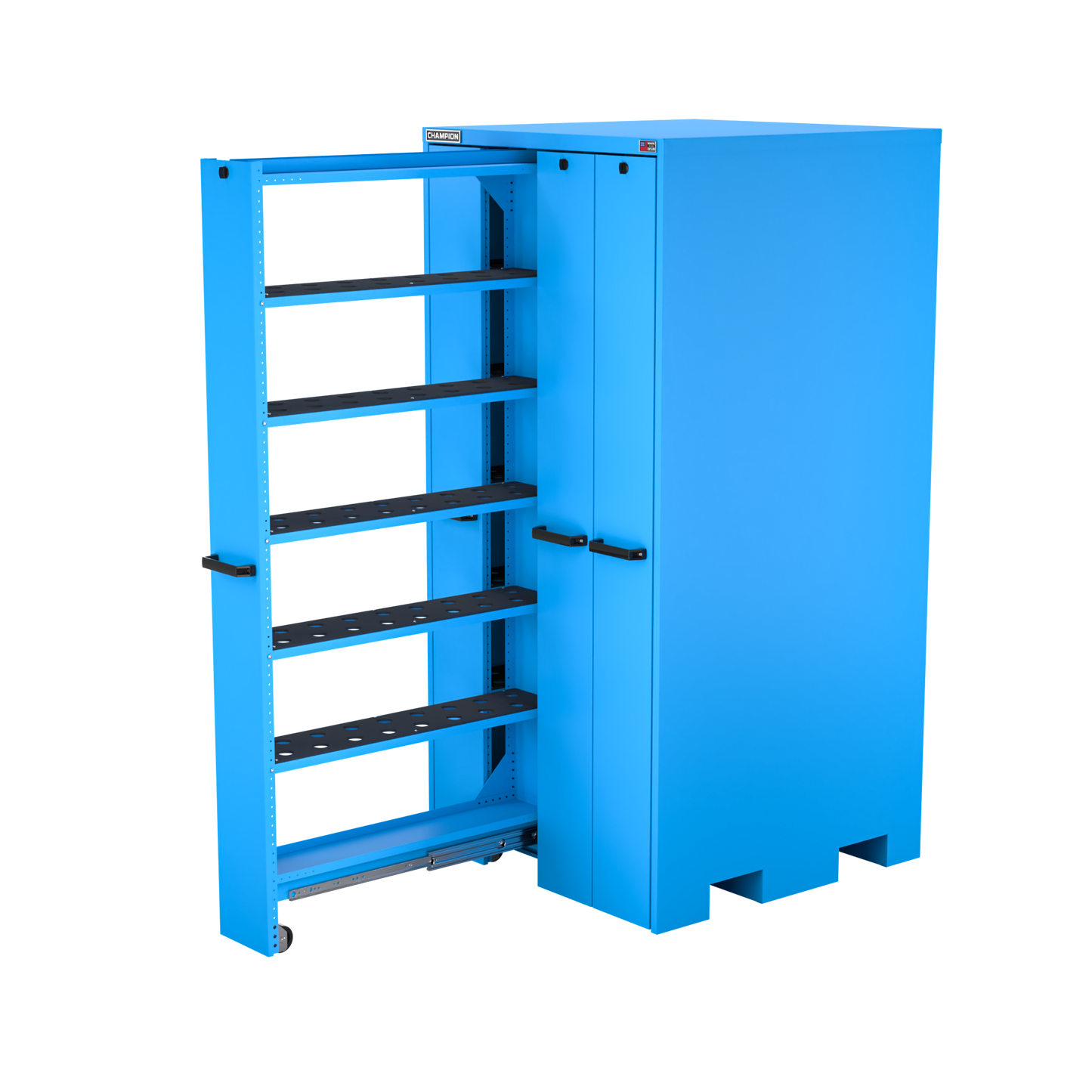 Champion Tool Storage VSCC6-BB 4-Drawer Standard Depth Vertical Storage Cabinet VSCC6 | 40"W x 84"H x 41"D, Bright Blue