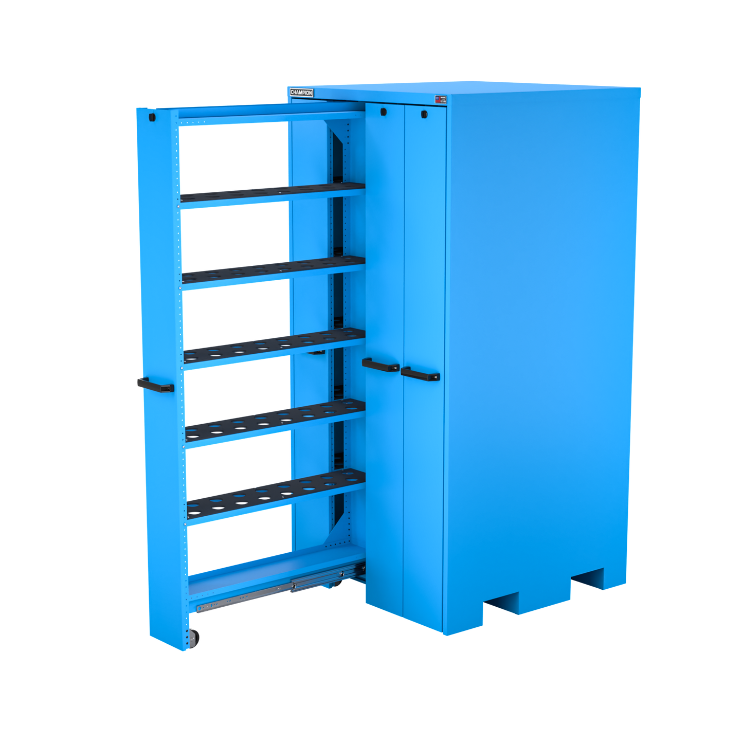 Champion Tool Storage VSCC8-BB 4-Drawer Standard Depth Vertical Storage Cabinet VSCC8 | 40"W x 84"H x 41"D, Bright Blue