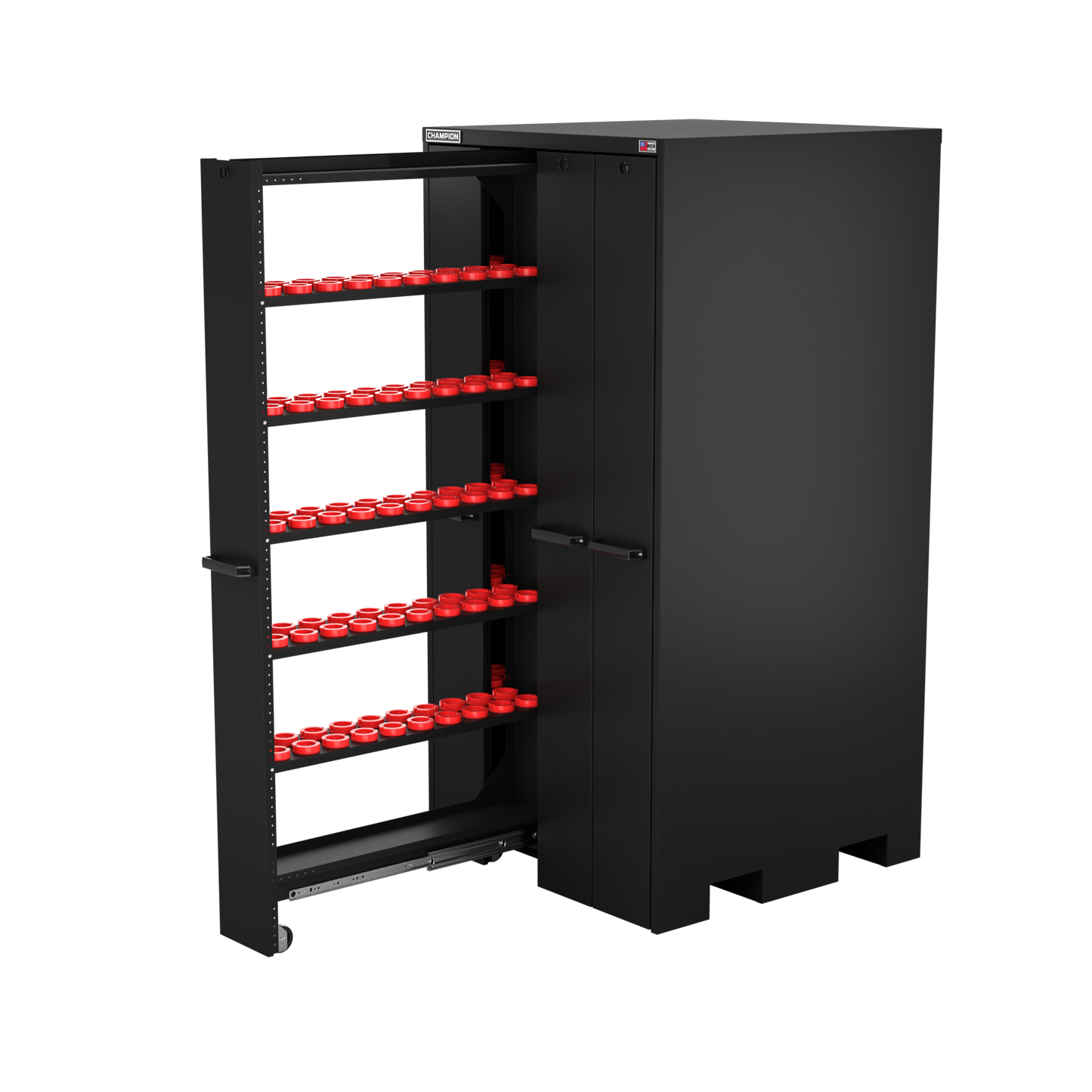 Champion Tool Storage VSCH50-BK 4-Drawer Standard Depth Vertical Storage Cabinet VSCH50 | 40"W x 84"H x 41"D, Satin Black