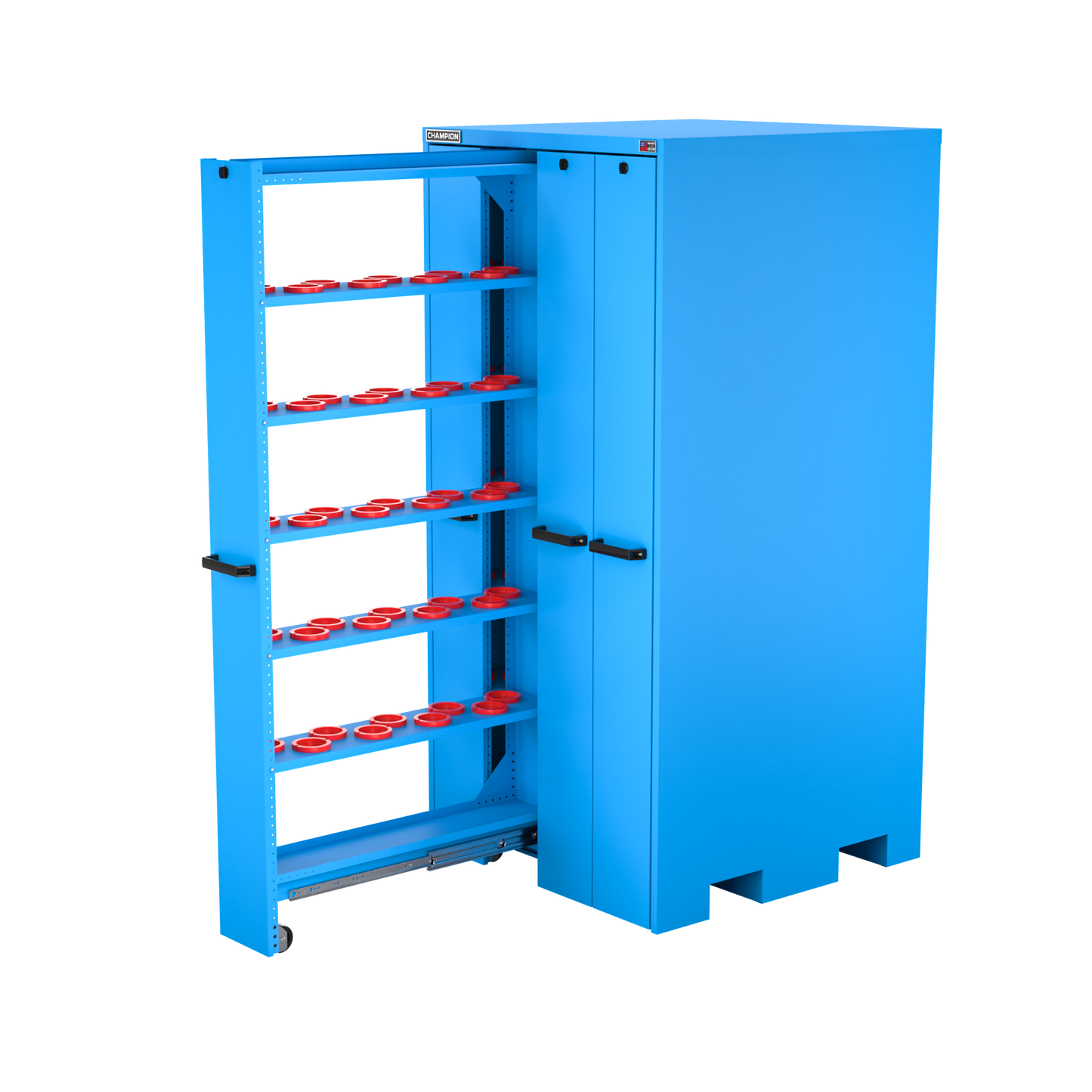 Champion Tool Storage VSCH80-BB 4-Drawer Standard Depth Vertical Storage Cabinet VSCH80 | 40"W x 84"H x 41"D, Bright Blue