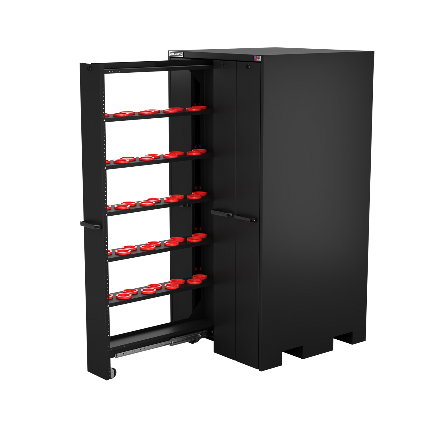 Champion Tool Storage VSCH80-BK 4-Drawer Standard Depth Vertical Storage Cabinet VSCH80 | 40"W x 84"H x 41"D, Satin Black