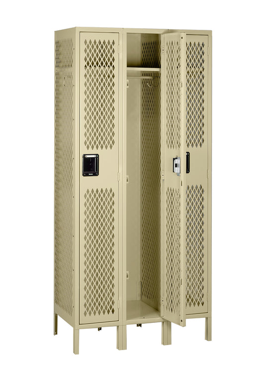 Tennsco VSL-121872-3 Single Tier Ventilated Locker - Three Wide With Legs (Assembled)