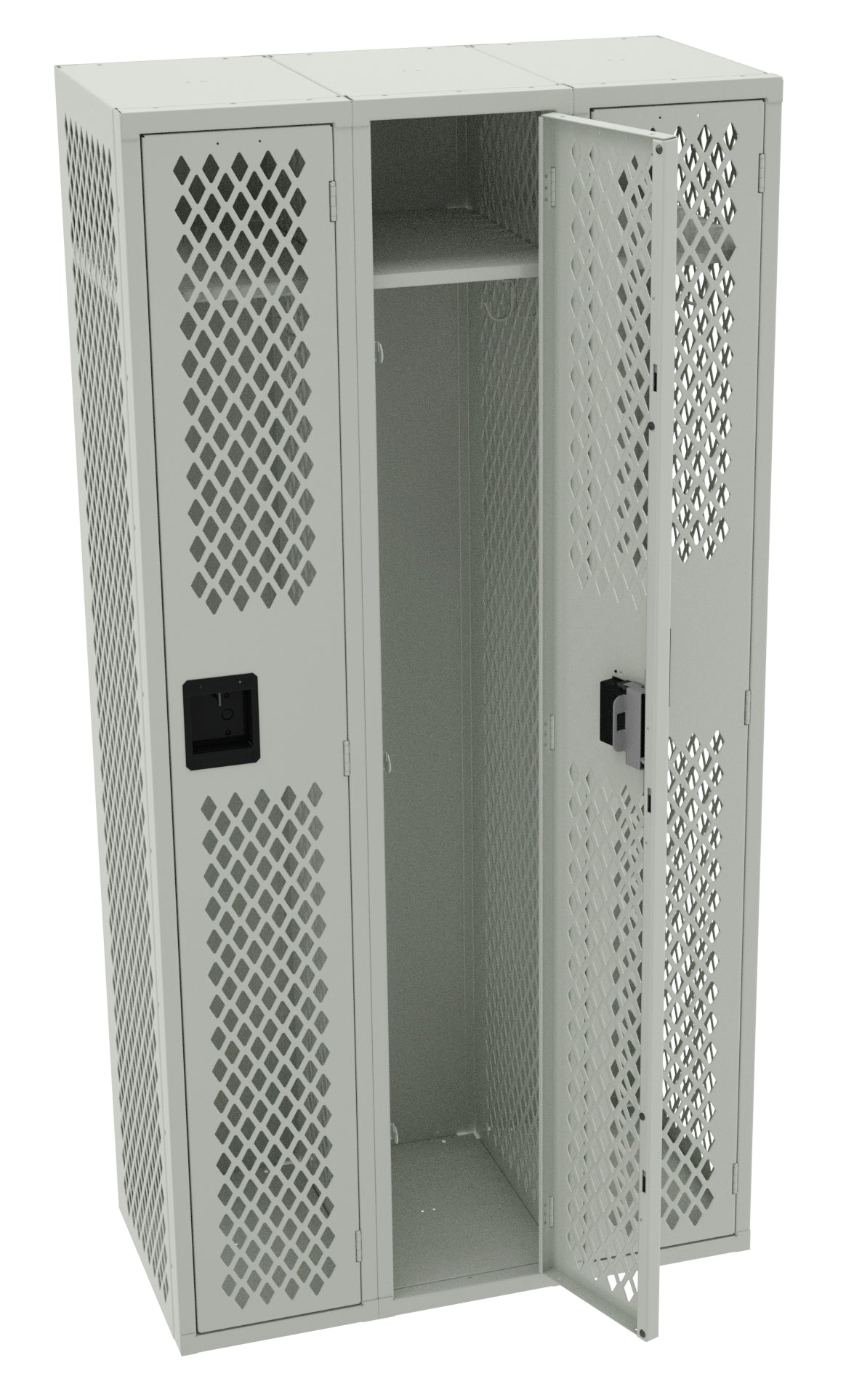 Tennsco VSL-121872-C Single Tier Ventilated Locker - Three Wide Without Legs (Assembled)