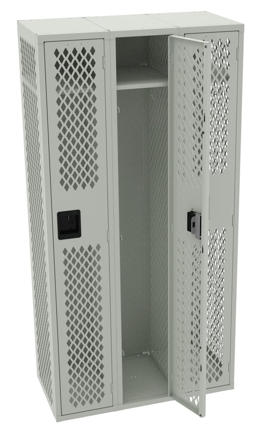 Tennsco VSL-121872-C Single Tier Ventilated Locker - Three Wide Without Legs (Assembled)
