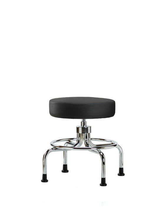 Blue Ridge Ergonomics VSLMD-CR-RG-8540 Vinyl Screw-Lift Stool - Medium Bench Height with Stationary Glides in Black Trailblazer™ Vinyl