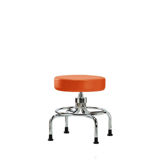 Blue Ridge Ergonomics VSLMD-CR-RG-8613 Vinyl Screw-Lift Stool - Medium Bench Height with Stationary Glides in Orange Kist Trailblazer™ Vinyl