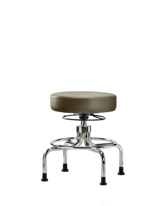 Blue Ridge Ergonomics VSLMD-CR-RG-8809 Vinyl Screw-Lift Stool - Medium Bench Height with Stationary Glides in Taupe Supernova™ Vinyl