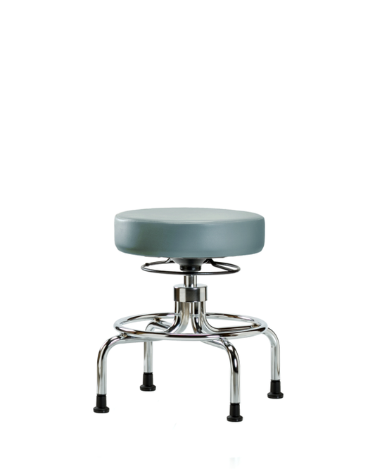 Blue Ridge Ergonomics VSLMD-CR-RG-8822 Vinyl Screw-Lift Stool - Medium Bench Height with Stationary Glides in Storm Supernova™ Vinyl