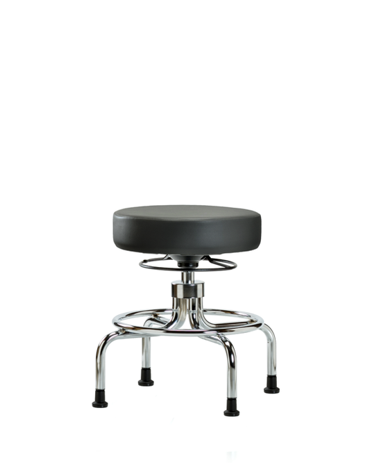 Blue Ridge Ergonomics VSLMD-CR-RG-8823 Vinyl Screw-Lift Stool - Medium Bench Height with Stationary Glides in Carbon Supernova™ Vinyl