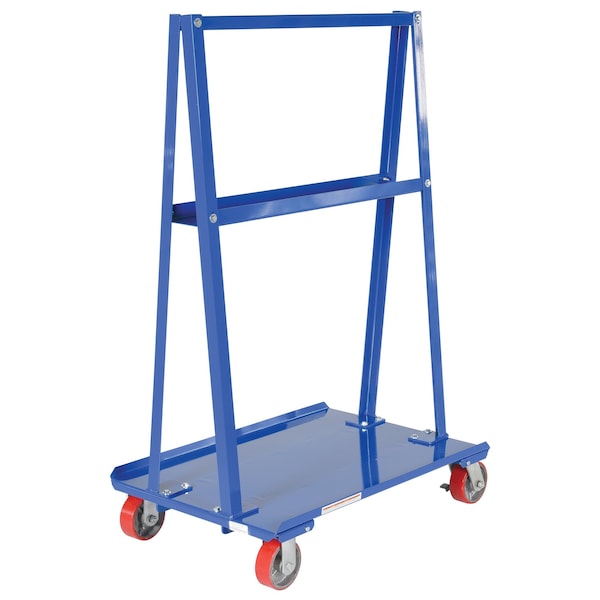 Vestil AF-2436 Blue Steel A-Frame Cart 2000lb Capacity 24x36 In. w/4 5x2 Casters