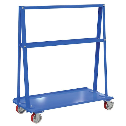 Vestil AF-2448 Blue Steel A-Frame Cart 2000lb Capacity 24x48 In. w/4 5x2 Casters