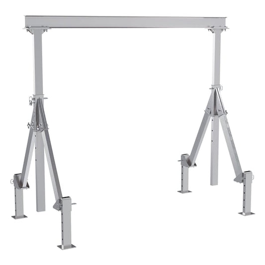 Vestil AHA-2-10-10-ALO Aluminum Adjustable Height Gantry Crane w/Adjustable Leveling Option 10ft. x 10 ft. 2K Silver