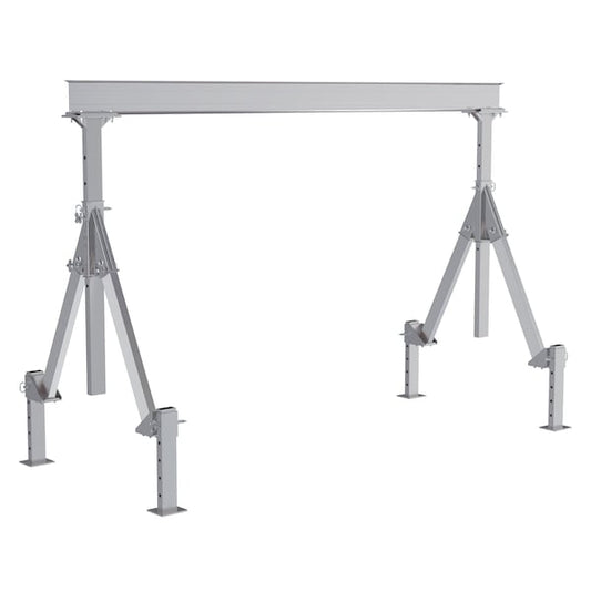 Vestil AHA-2-10-8-ALO Aluminum Adjustable Height Gantry Crane w/Adjustable Leveling Option 10 ft. x 8 ft. 2K Silver