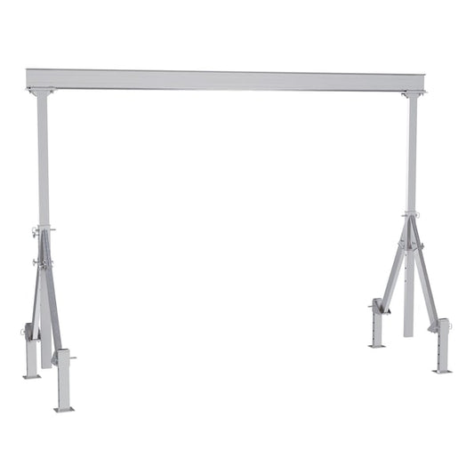Vestil AHA-2-15-12-ALO Aluminum Adjustable Height Gantry Crane w/Adjustable Leveling Option 15ft. x 12 ft. 2K Silver