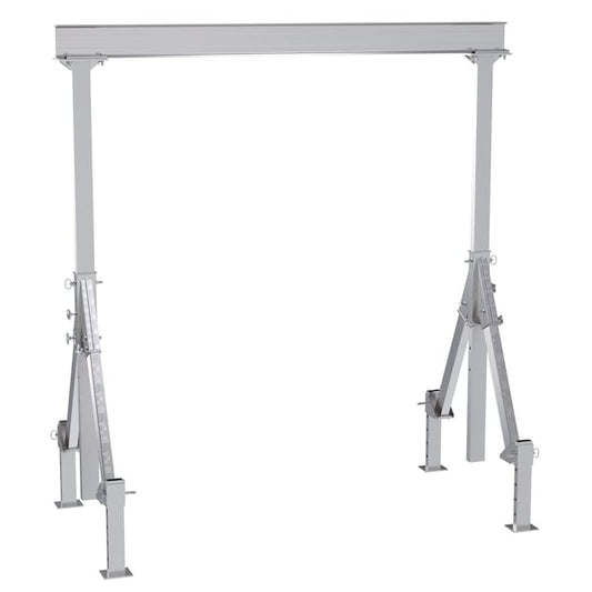 Vestil AHA-4-10-12-ALO Aluminum Adjustable Height Gantry Crane w/Adjustable Leveling Option 10 ft.x12 ft. 4K Silver