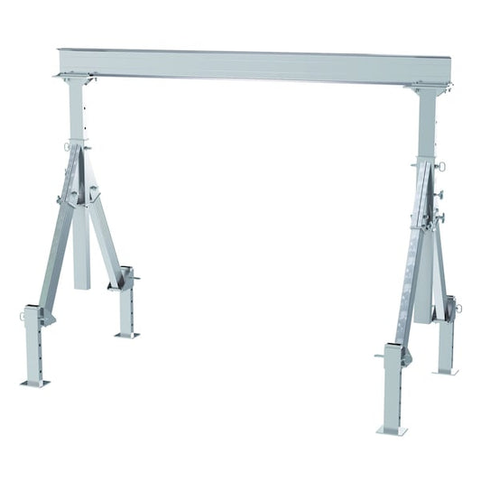 Vestil AHA-4-10-8-ALO Aluminum Adjustable Height Gantry Crane w/Adjustable Leveling Option 10 ft.x8 ft. 4K Silver