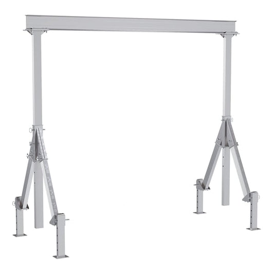 Vestil AHA-4-12-12-ALO Aluminum Adjustable Height Gantry Crane w/Adjustable Leveling Option 12 ft.x 12 ft. 4K Silver