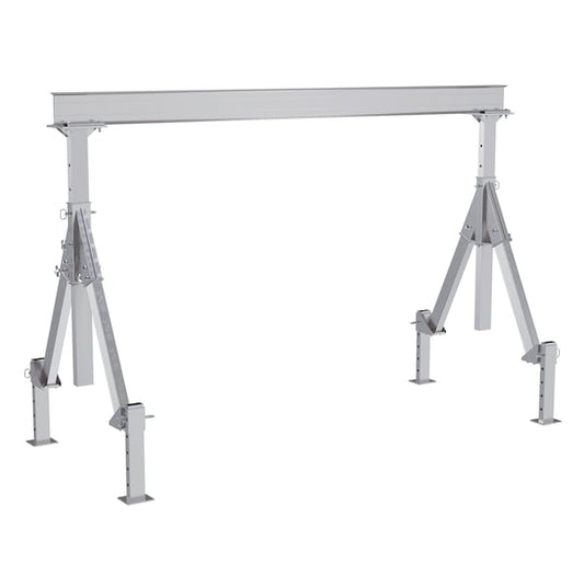 Vestil AHA-4-12-8-ALO Aluminum Adjustable Height Gantry Crane w/Adjustable Leveling Option 12 ft. x 8 ft. 4K Silver