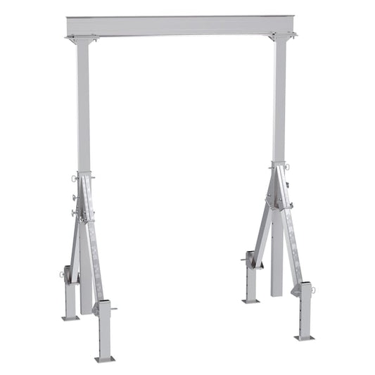 Vestil AHA-4-8-12-ALO Aluminum Adjustable Height Gantry Crane w/Adjustable Leveling Option 8 ft. x 12 ft. 4K Silver