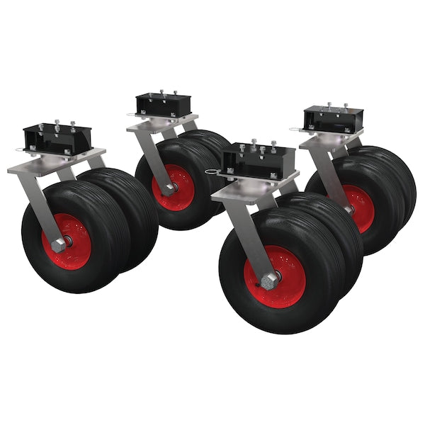 Vestil AHS-PNU-DT4-RF Pneumatic Rubber Dual Tire Kit 15-1/2 x 5-7/8 Wheel For Steel Adjust Height Gantry Cranes 4K