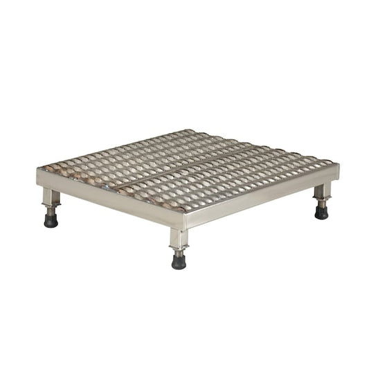 Vestil AHW-L-2424-SS Adjustable Stand, 6-3/4-8-3/4 H 24 x 24, 6.75 Overall Height, Stainless Steel, Silver