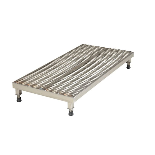 Vestil AHW-L-2436-SS Adjustable Stand, 6-3/4-8-3/4 H 24 x 36, 6.75 Overall Height, Stainless Steel, Silver