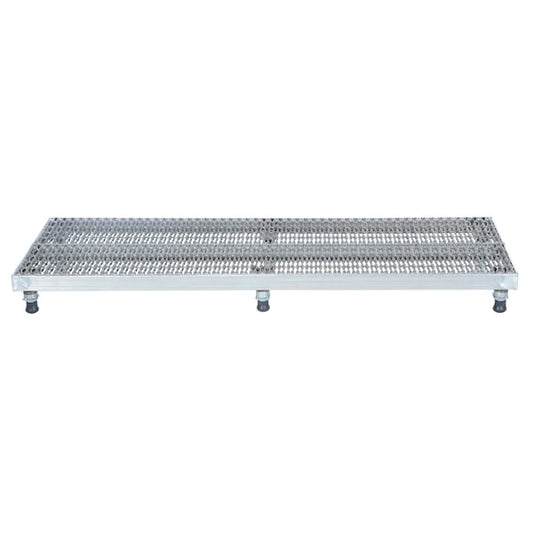 Vestil AHW-L-2460-SS Adjustable Stand, 6-3/4-8-3/4 H 24 x 60, 6.75 Overall Height, Stainless Steel, Silver