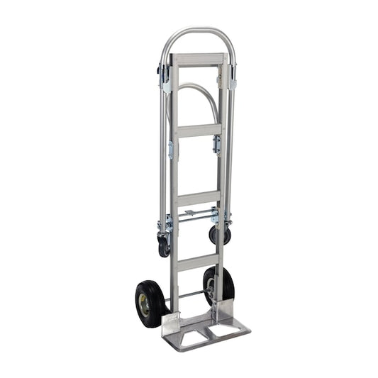 Vestil ALUM-CONV-B Silver Aluminum Convertible 2 in 1 Hand Truck 62 1/4 in High