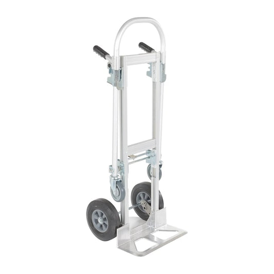 Vestil ALUM-CONV-HR Silver Aluminum Convertible 2 in 1 Hand Truck Hard Rubber