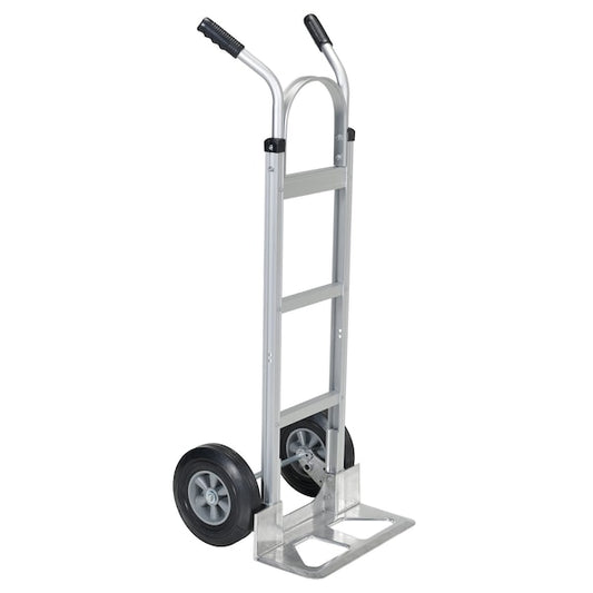 Vestil ALUM-H-HR Silver Aluminum Dual Handle Hand Truck 500 lb Hard Rubber Wheels