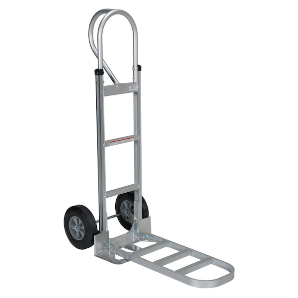 Vestil APHT-500A-HR Silver Aluminum P-Handle Hand Truck With Hard Rubber Wheels