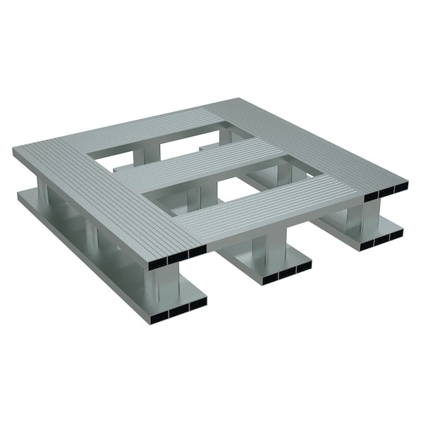 Vestil AP-2424-SB Aluminum Half Pallet Skid, 24 in L, 24 in W, 5.0625 H