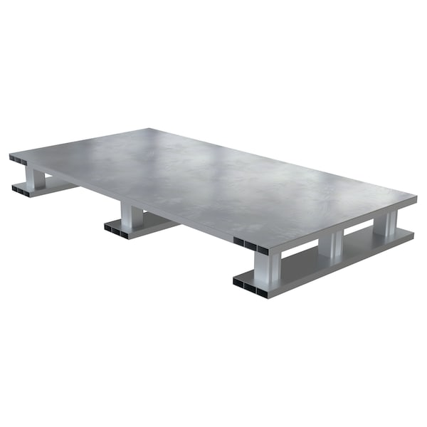 Vestil AP-ST-4824-SB Aluminum Half Pallet, 24 in L, 48 in W, 5.0625 H