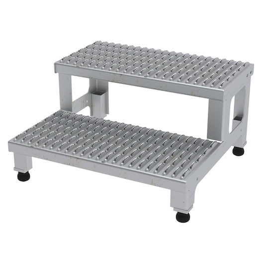 Vestil ASP-24-SS Adjustable Step Stand, 2 Step, 24x23", 15.25 Overall Height, Stainless Steel, Silver
