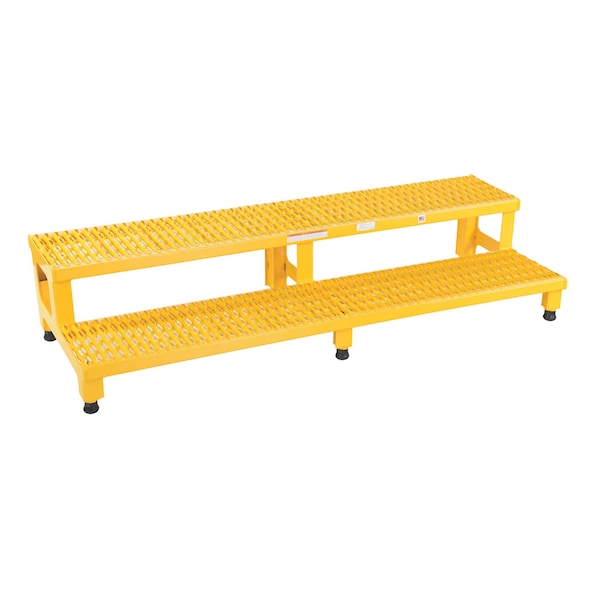 Vestil ASP-60 Adjustable Serrated Step Mate Stand, 15.25 Overall Height, Steel, Yellow