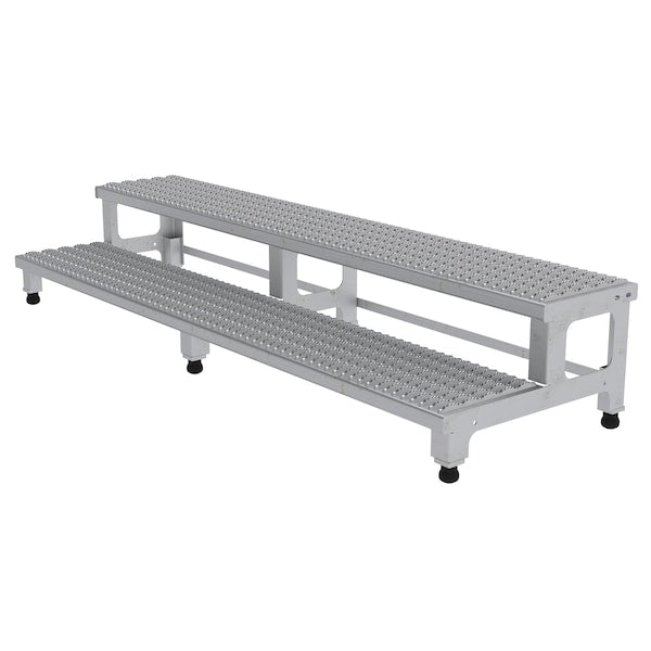 Vestil ASP-72-SS Adjustable Step Stand, 2 Step, 72x23", 15.25 Overall Height, Stainless Steel, Silver