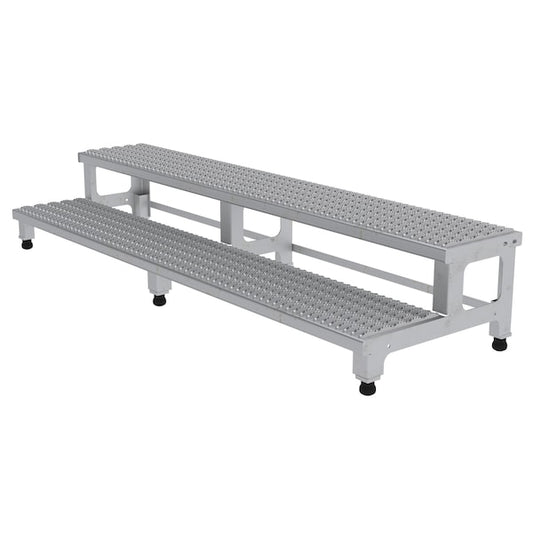 Vestil ASP-72-SS Adjustable Step Stand, 2 Step, 72x23", 15.25 Overall Height, Stainless Steel, Silver