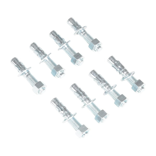 Vestil AS-344-8PK Sleeve Anchor, 3/4" Dia., 4" L, Steel Zinc Plated, 8 PK