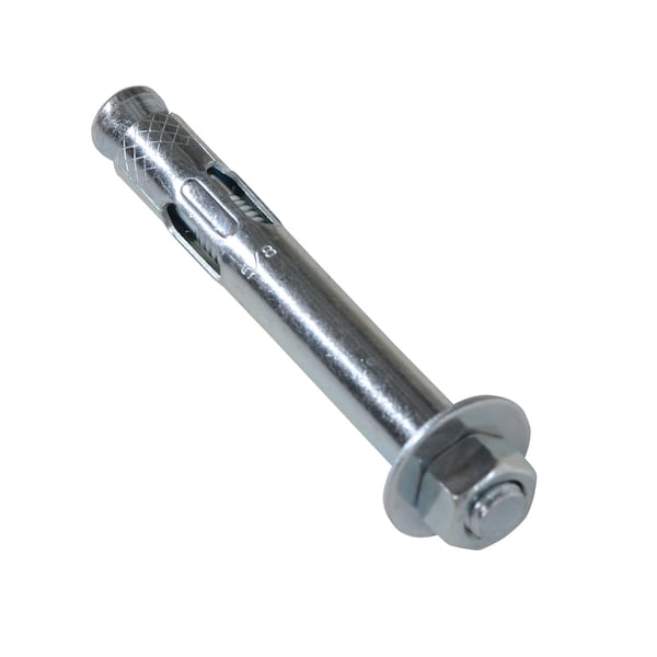 Vestil AS-584 Sleeve Anchor, 3/8" Dia., 5/8" L, Steel Zinc Plated
