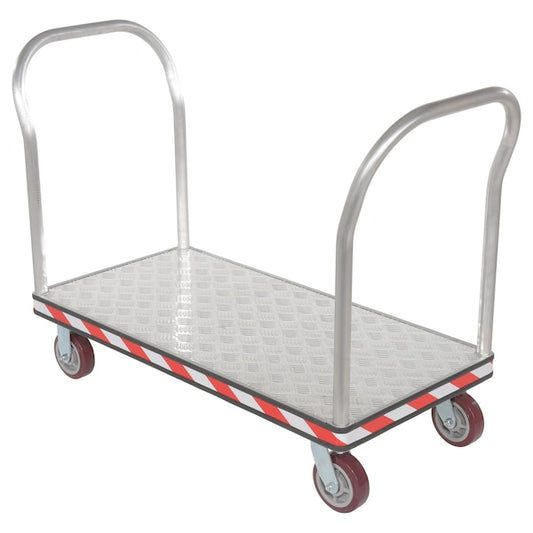 Vestil ATP-C-2448-2HDL Aluminum Treadplate Platform Truck Dual Handle 24 x 48