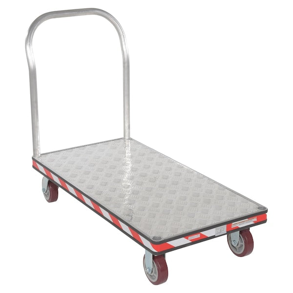 Vestil ATP-C-2448 Aluminum Treadplate Platform Truck Single Handle 24 x 48