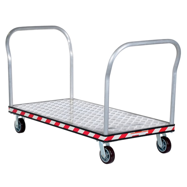 Vestil ATP-C-3060-2HDL Aluminum Treadplate Platform Truck Dual Handle 30 x 60