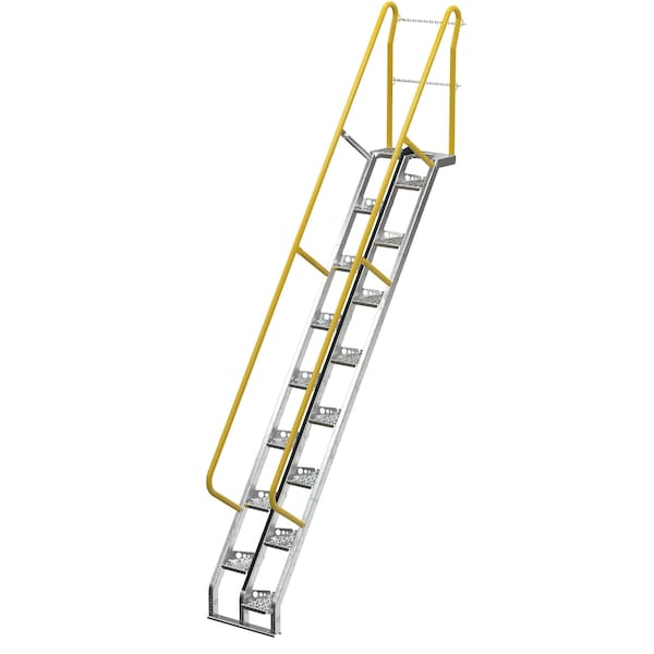 Vestil ATS-10-56-HDG 162.375 Overall H, Steel, 16 Steps, Galvanized Finish