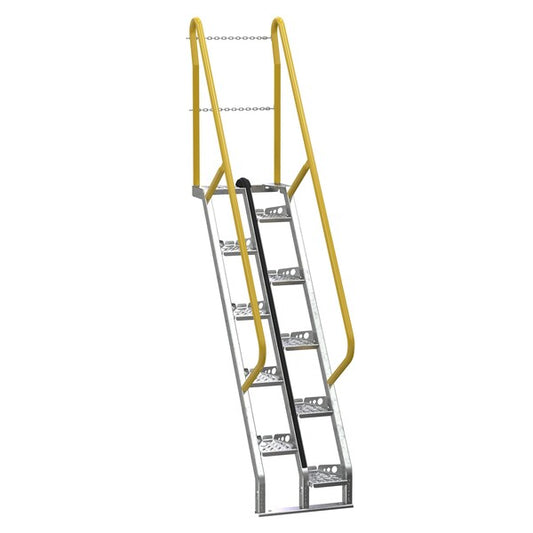 Vestil ATS-6-56-HDG 114.25 Overall H, Steel, 10 Steps, Galvanized Finish