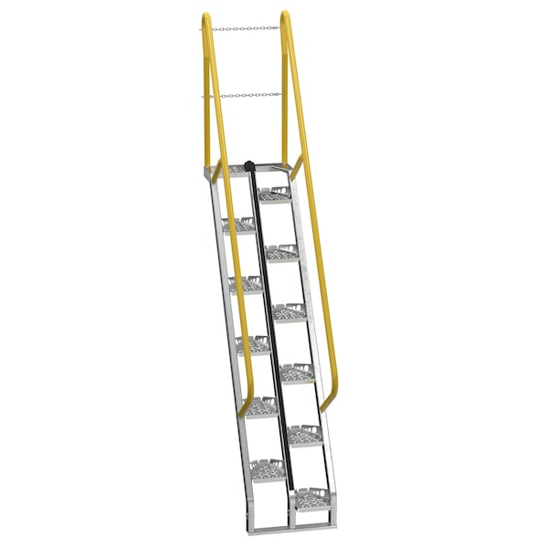 Vestil ATS-7-56-HDG 126.75 Overall H, Steel, 12 Steps, Galvanized Finish