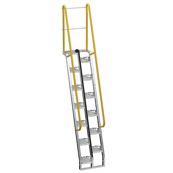 Vestil ATS-8-68-HDG 137.75 Overall H, Steel, 13 Steps, Galvanized Finish