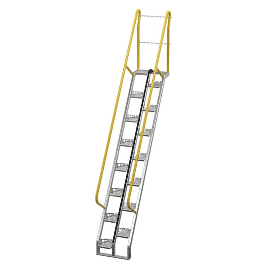 Vestil ATS-9-56-HDG 150.25 Overall H, Steel, 15 Steps, Galvanized Finish